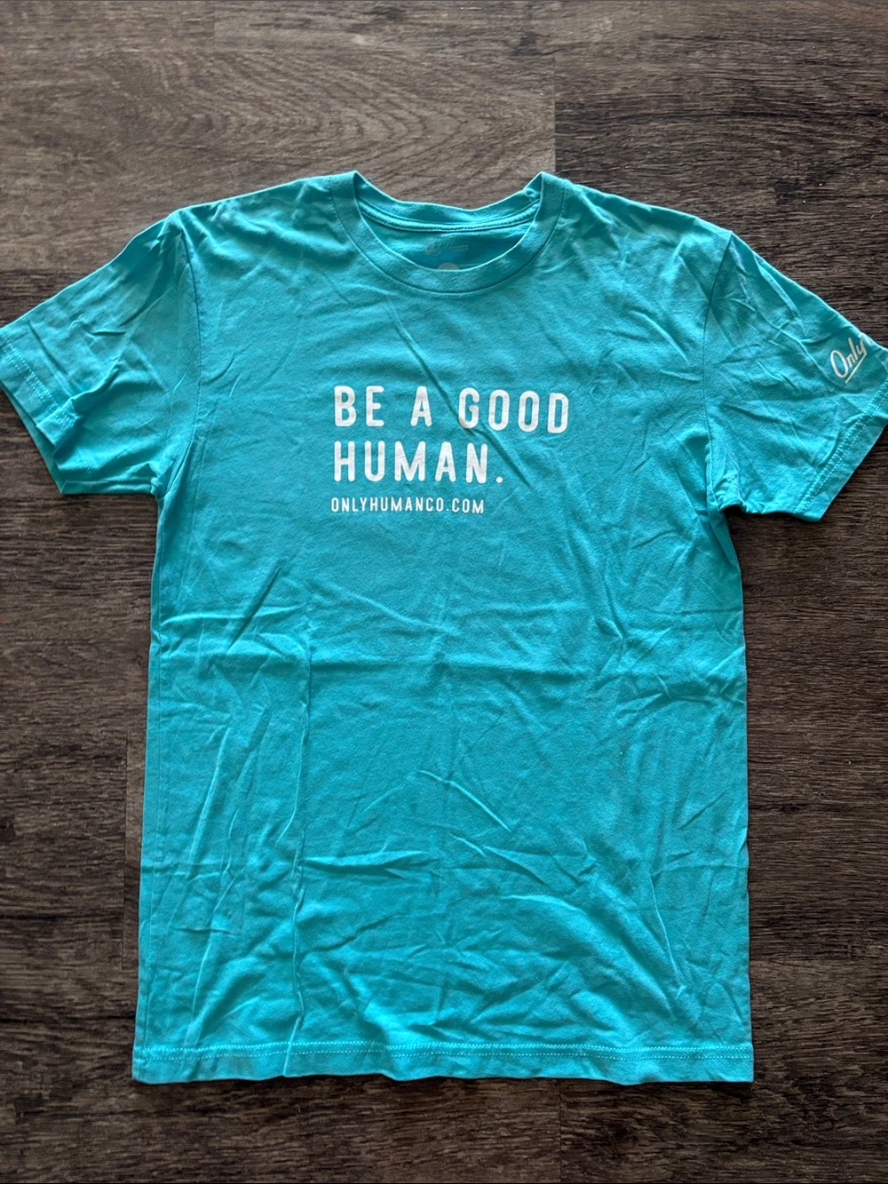 Teal 'Be A Good Human' Short Sleeve Tee - Men